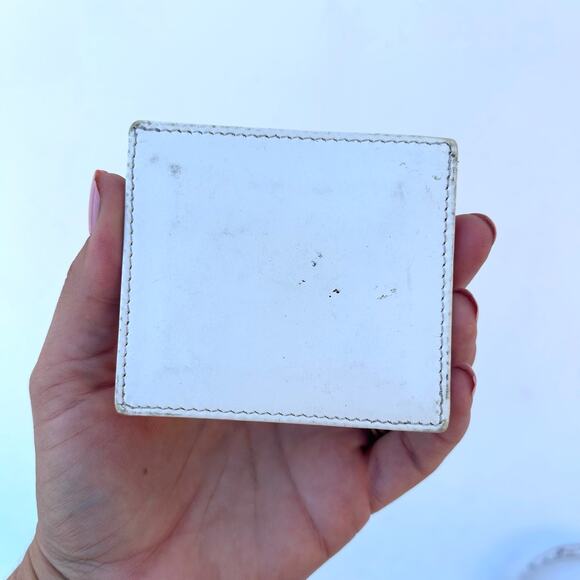 Vintage Prada Authentic Designer White Coin Pouch Leather Logo - Picture 3 of 8
